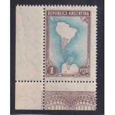 ARGENTINA 1942 GJ 876SG ESTAMPILLA VARIEDAD IMPRESA SOBRE LA GOMA NUEVA MINT ANTARTIDA RARA U$ 100